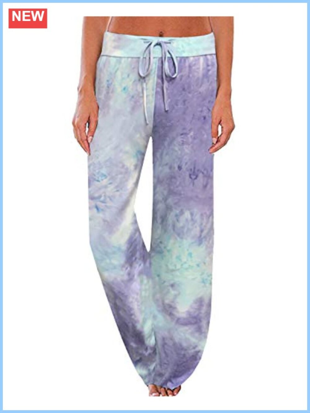 Women's Wide Leg Pajama Lounge Pants with Drawstring